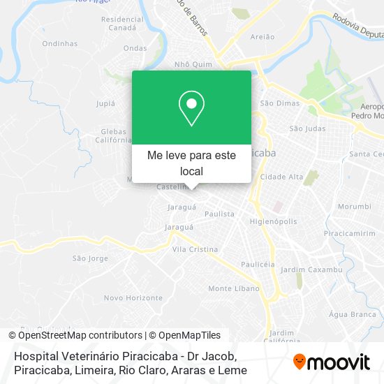 Hospital Veterinário Piracicaba - Dr Jacob mapa