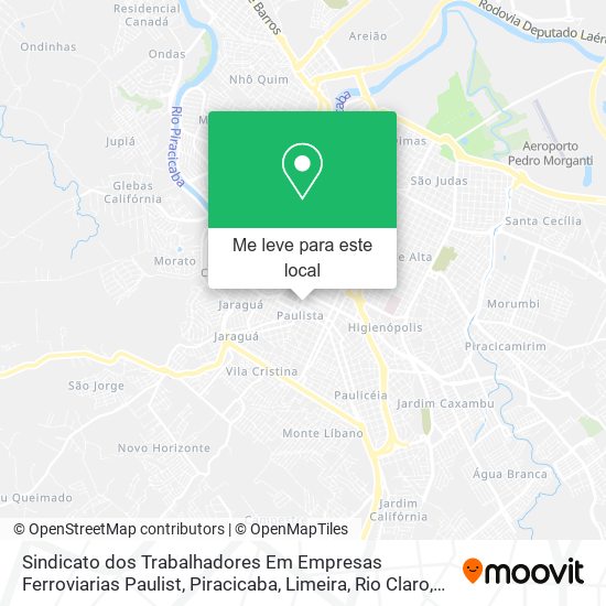 Sindicato dos Trabalhadores Em Empresas Ferroviarias Paulist mapa