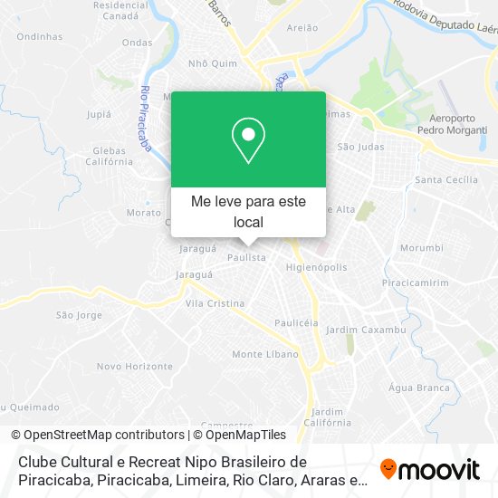 Clube Cultural e Recreat Nipo Brasileiro de Piracicaba mapa