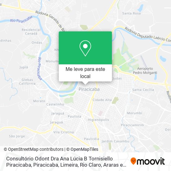 Consultório Odont Dra Ana Lúcia B Tornisiello Piracicaba mapa