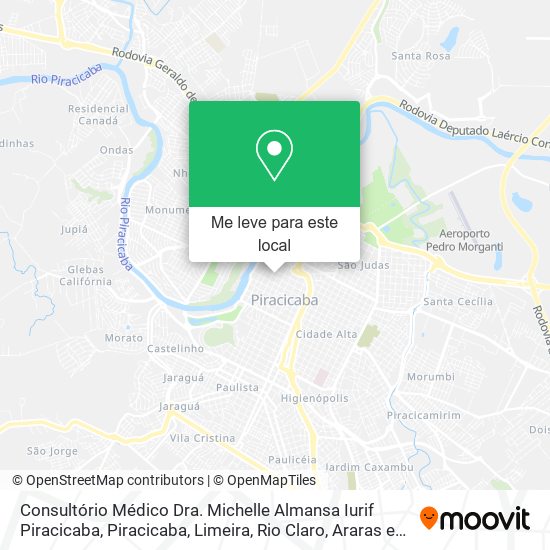 Consultório Médico Dra. Michelle Almansa Iurif Piracicaba mapa