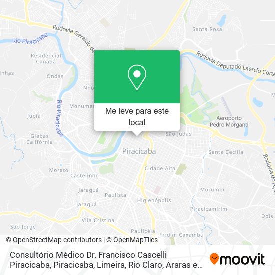 Consultório Médico Dr. Francisco Cascelli Piracicaba mapa