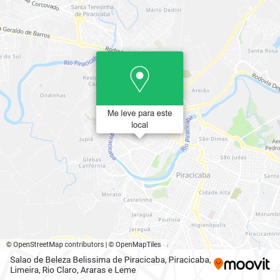 Salao de Beleza Belissima de Piracicaba mapa