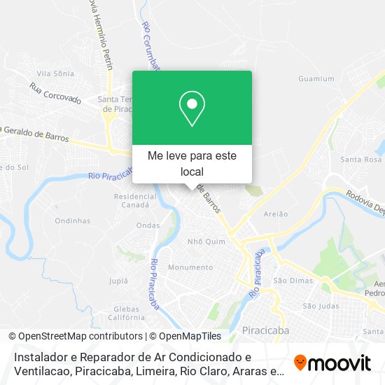 Instalador e Reparador de Ar Condicionado e Ventilacao mapa