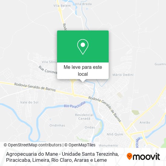 Agropecuaria do Mane - Unidade Santa Terezinha mapa