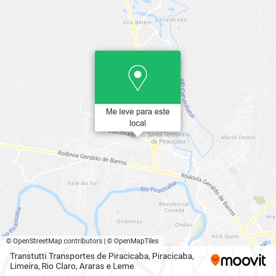 Transtutti Transportes de Piracicaba mapa