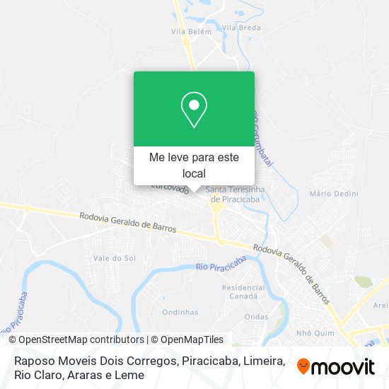 Raposo Moveis Dois Corregos mapa