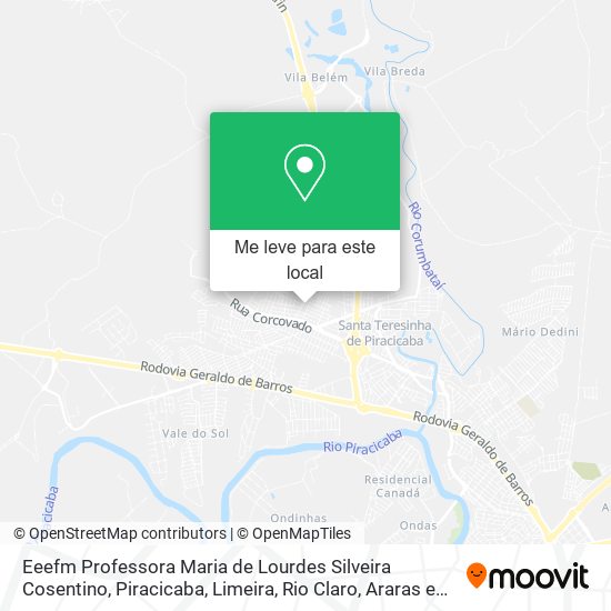 Eeefm Professora Maria de Lourdes Silveira Cosentino mapa