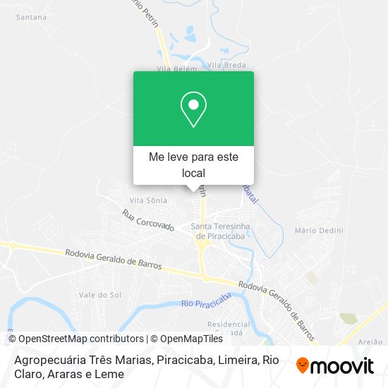 Agropecuária Três Marias mapa