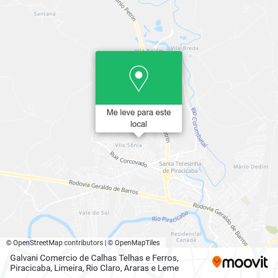 Galvani Comercio de Calhas Telhas e Ferros mapa