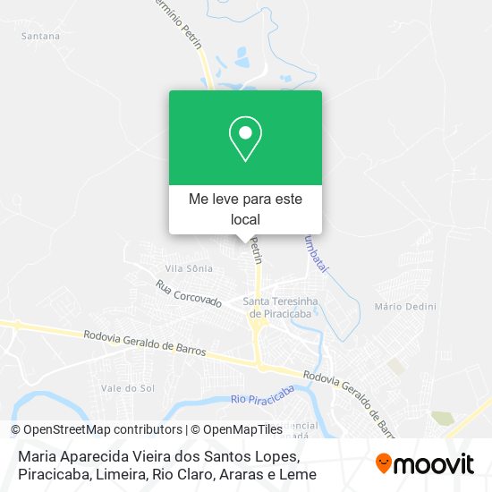 Maria Aparecida Vieira dos Santos Lopes mapa