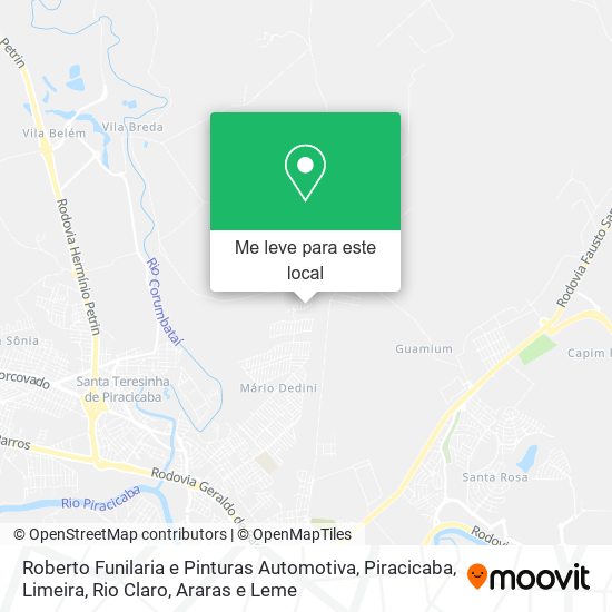 Roberto Funilaria e Pinturas Automotiva mapa