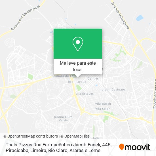 Thaís Pizzas Rua Farmacêutico Jacob Faneli, 445 mapa