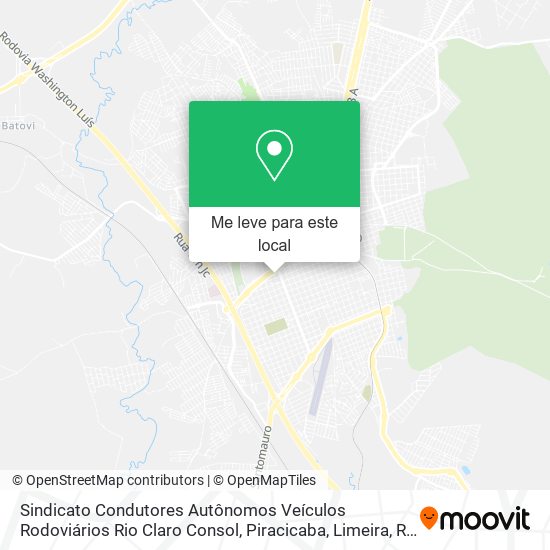 Sindicato Condutores Autônomos Veículos Rodoviários Rio Claro Consol mapa