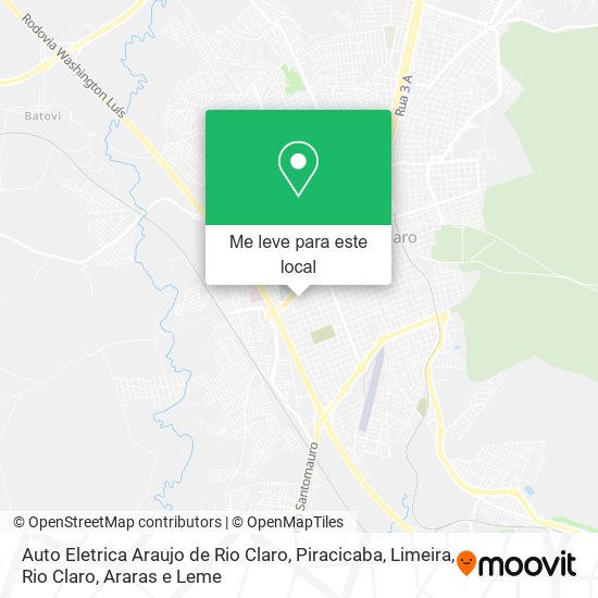 Auto Eletrica Araujo de Rio Claro mapa