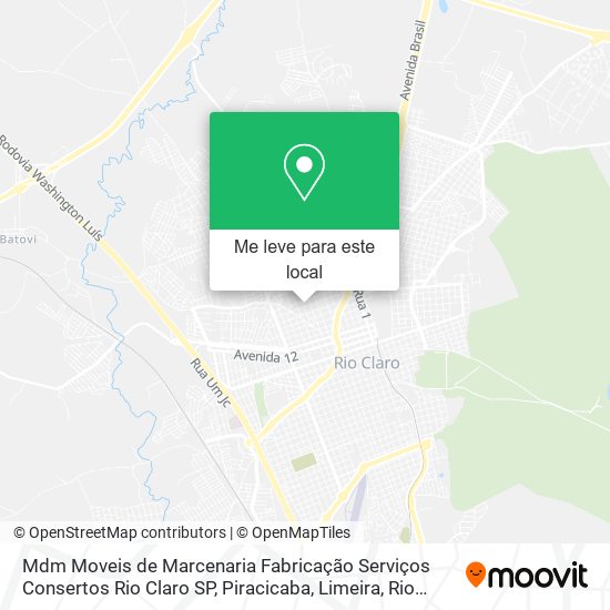 Mdm Moveis de Marcenaria Fabricação Serviços Consertos Rio Claro SP mapa