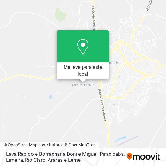 Lava Rapido e Borracharia Doni e Miguel mapa