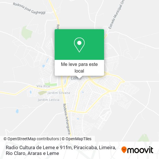 Radio Cultura de Leme e 91fm mapa