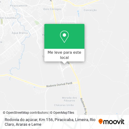 Rodovia do açúcar, Km 156 mapa