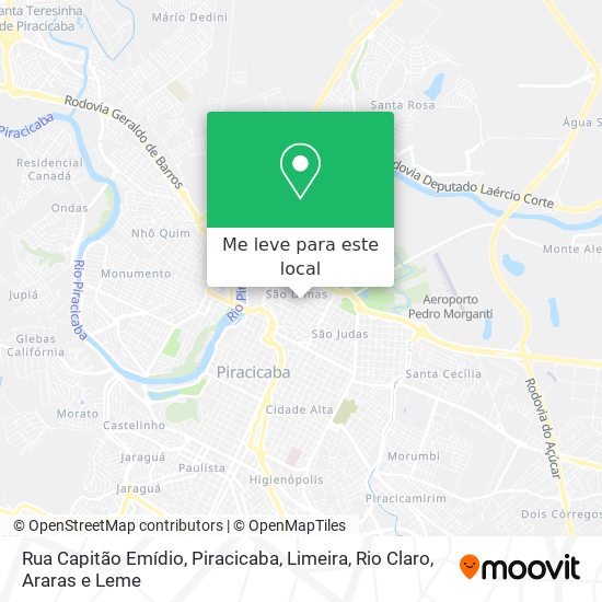 Rua Capitão Emídio mapa