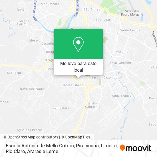 Escola Antônio de Mello Cotrim mapa