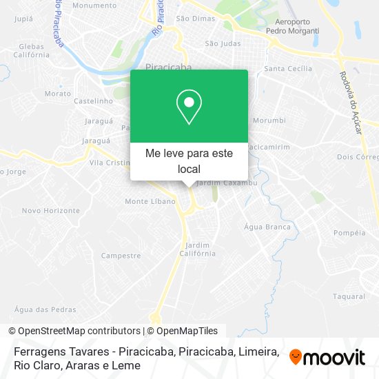 Ferragens Tavares - Piracicaba mapa