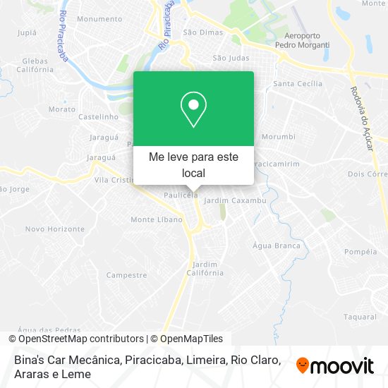 Bina's Car Mecânica mapa