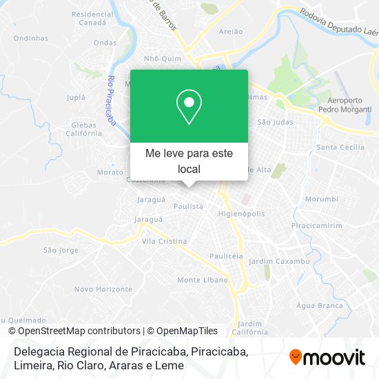 Delegacia Regional de Piracicaba mapa