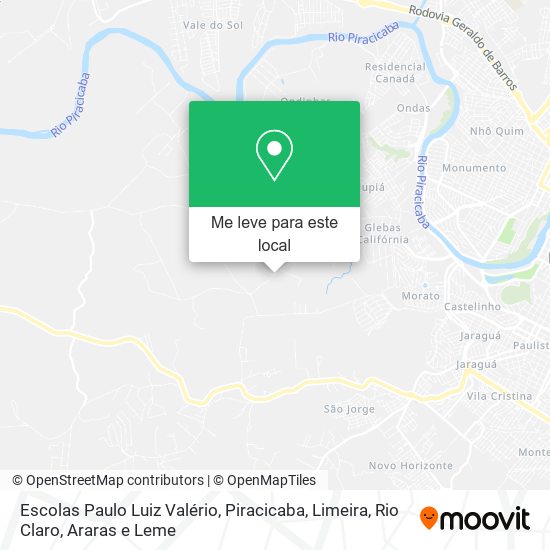 Escolas Paulo Luiz Valério mapa