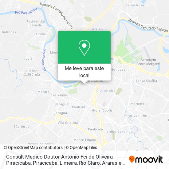 Consult Medico Doutor Antônio Fci de Oliveira Piracicaba mapa