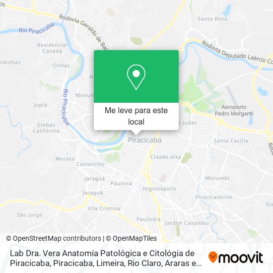 Lab Dra. Vera Anatomía Patológica e Citológia de Piracicaba mapa