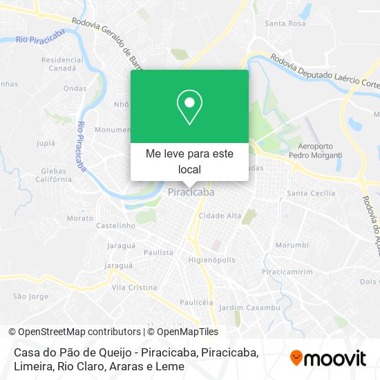 Casa do Pão de Queijo - Piracicaba mapa