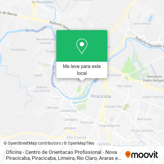 Oficina - Centro de Orientacao Profissional - Nova Piracicaba mapa