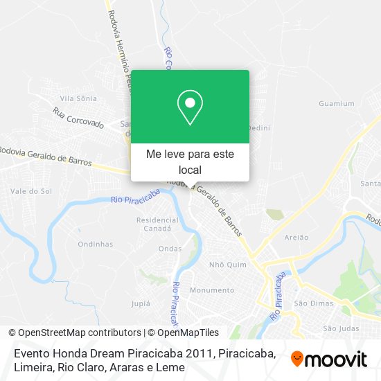Evento Honda Dream Piracicaba 2011 mapa