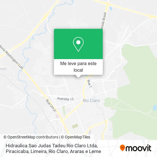 Hidraulica Sao Judas Tadeu Rio Claro Ltda mapa