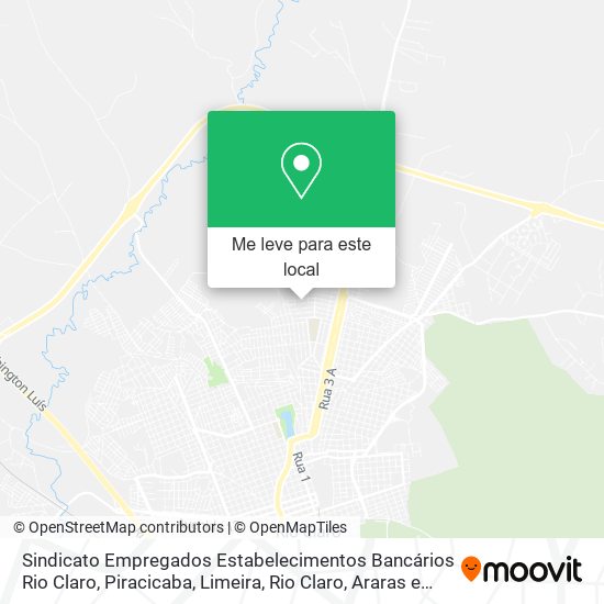 Sindicato Empregados Estabelecimentos Bancários Rio Claro mapa