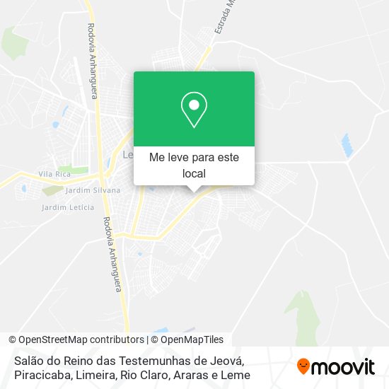 Salão do Reino das Testemunhas de Jeová mapa