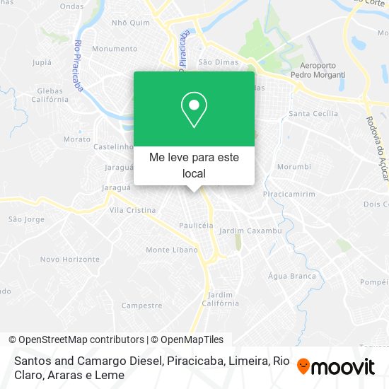 Santos and Camargo Diesel mapa