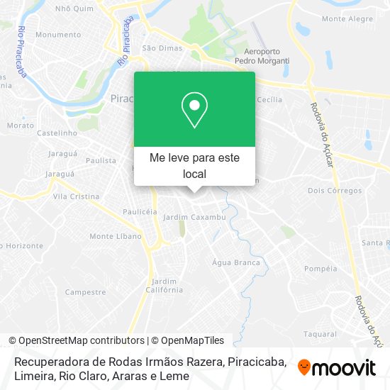 Recuperadora de Rodas Irmãos Razera mapa