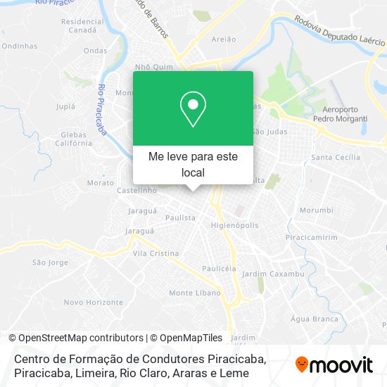 Centro de Formação de Condutores Piracicaba mapa