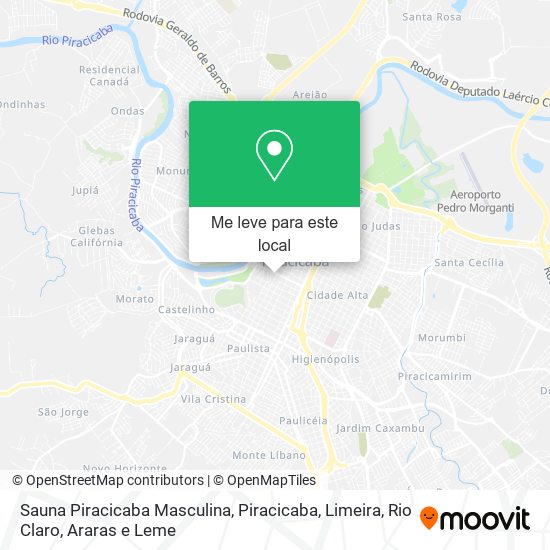 Sauna Piracicaba Masculina mapa