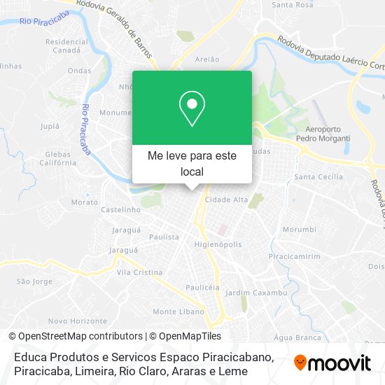 Educa Produtos e Servicos Espaco Piracicabano mapa