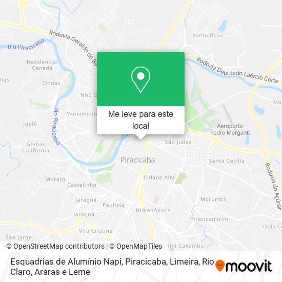 Esquadrias de Alumínio Napi mapa