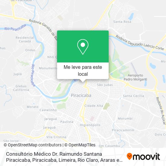 Consultório Médico Dr. Raimundo Santana Piracicaba mapa