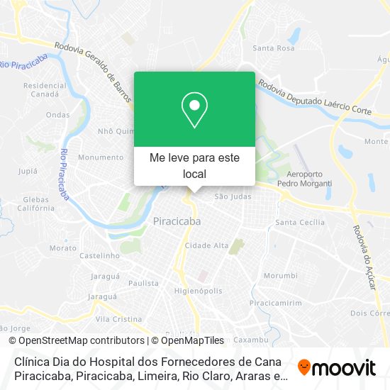 Clínica Dia do Hospital dos Fornecedores de Cana Piracicaba mapa