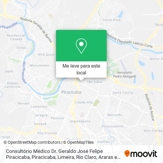 Consultório Médico Dr. Geraldo José Felipe Piracicaba mapa