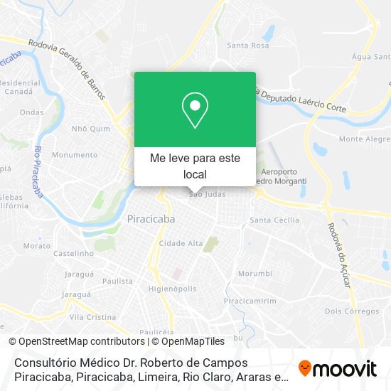 Consultório Médico Dr. Roberto de Campos Piracicaba mapa
