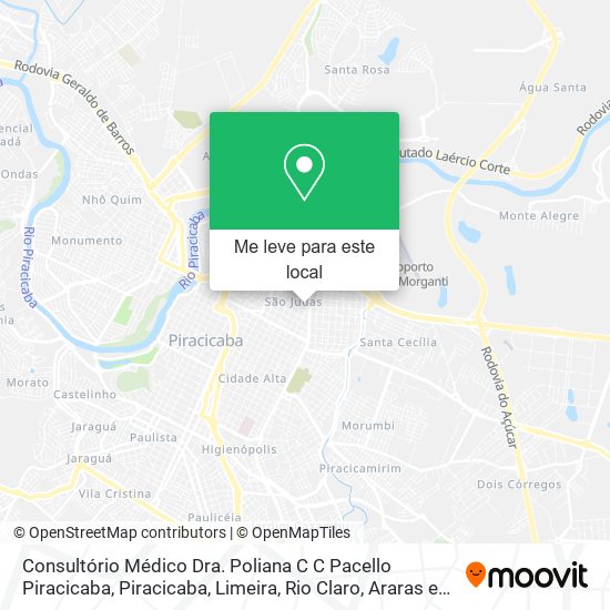 Consultório Médico Dra. Poliana C C Pacello Piracicaba mapa