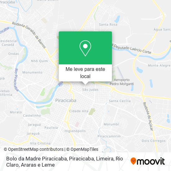 Bolo da Madre Piracicaba mapa