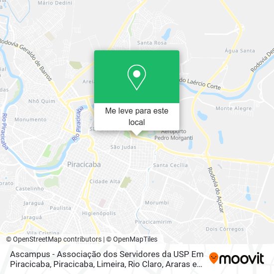 Ascampus - Associação dos Servidores da USP Em Piracicaba mapa